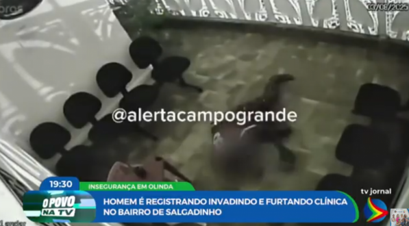 Imagem de homem que roubou clínica em Salgadinho, Olinda