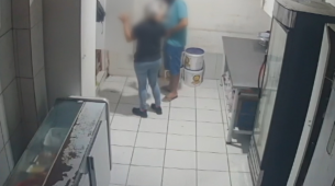 Câmeras de segurança que flagraram a ação