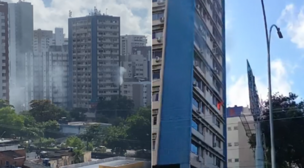Equipes do Corpo de Bombeiros foram deslocadas para o pr&eacute;dio