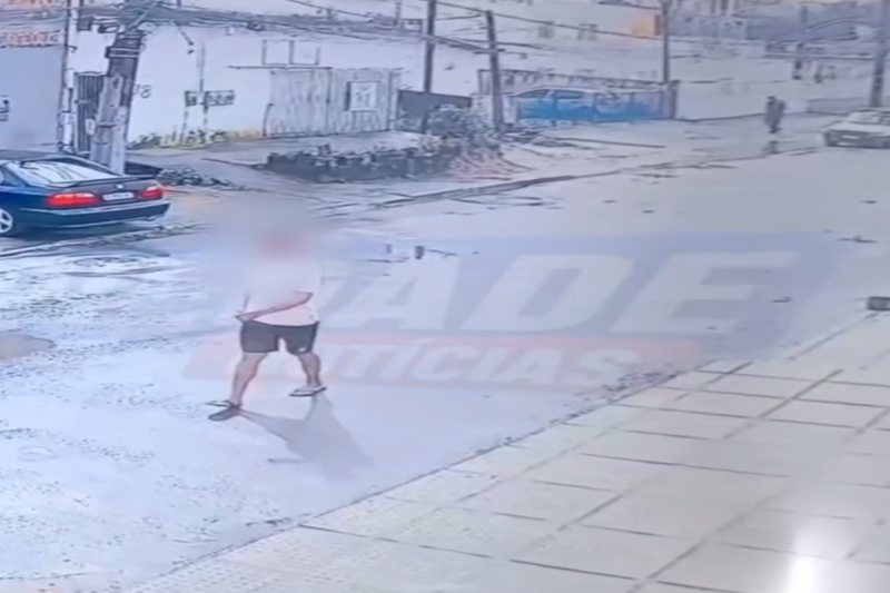 Câmeras de segurança que flagraram o suspeito 