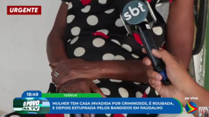 Imagem de idosa vítima de roubos e violências sexuais e físicas em Paudalho