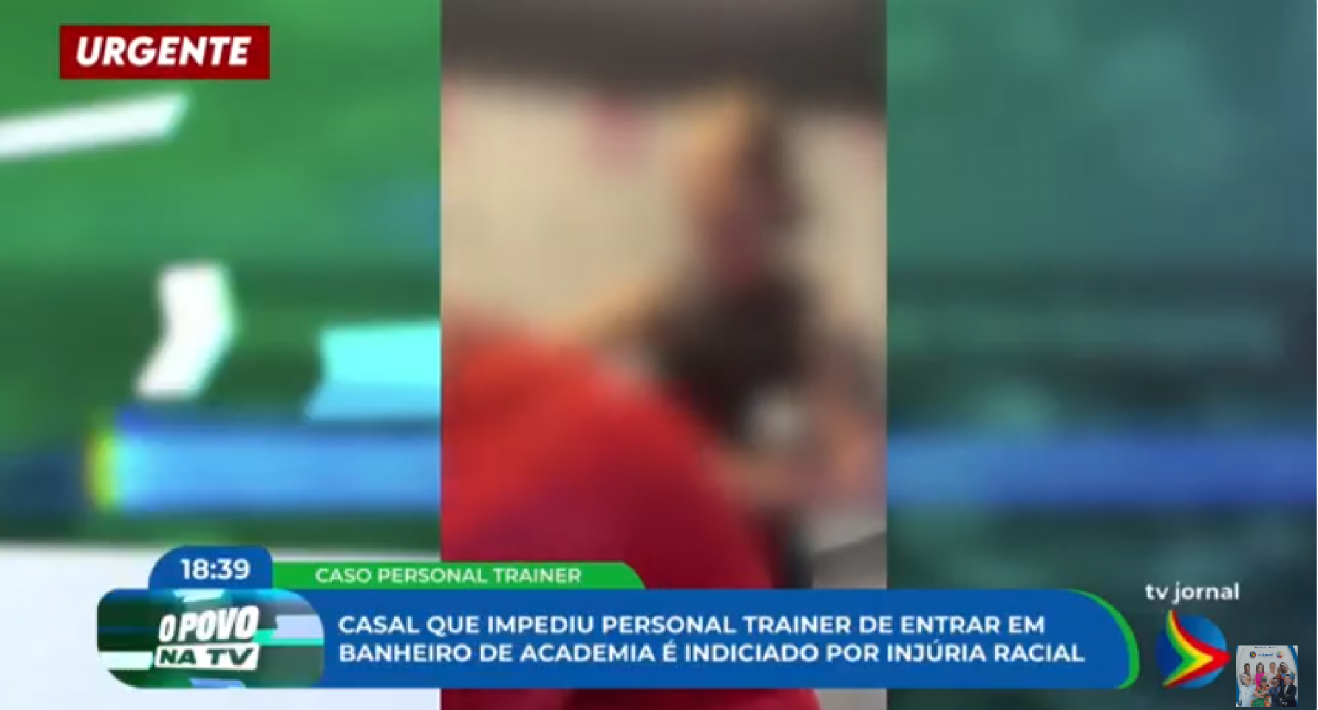 Imagem de vídeo onde mulher cis é impedida de entrar em banheiro de academia de Boa Viagem