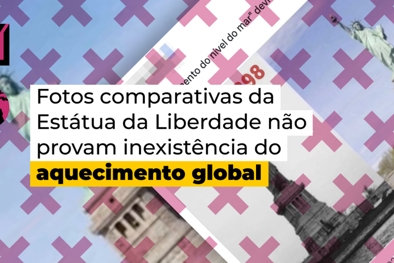 Imagem publicada nas redes sociais comparando o nível da água em diferentes datas é enganosa
