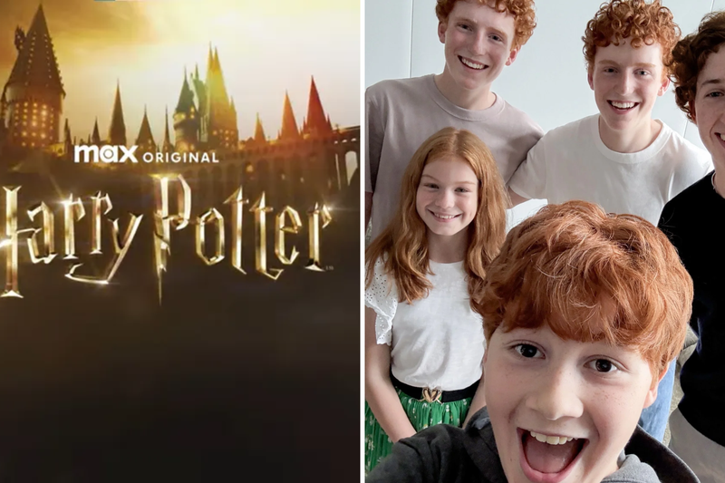 Tristan Harland como Fred, Gabriel Harland como George, Ruari Spooner como Percy e Gracie Cochrane como Gina