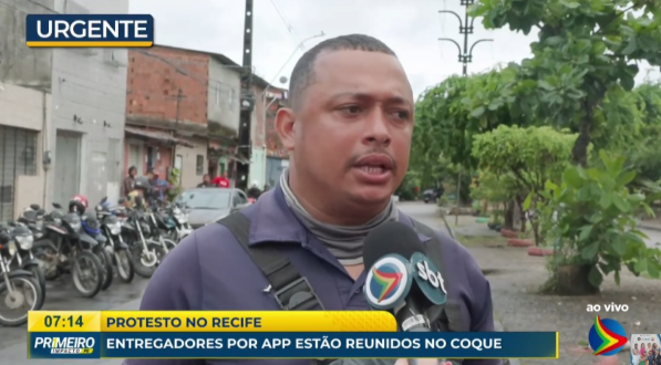 Protesto de entregadores: Ato é iniciado no Recife com crítica "poder público faz a gente de chacota"