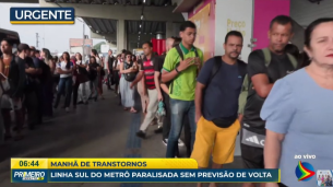 Linha Sul do metrô segue paralisada na manhã desta quinta-feira (28)