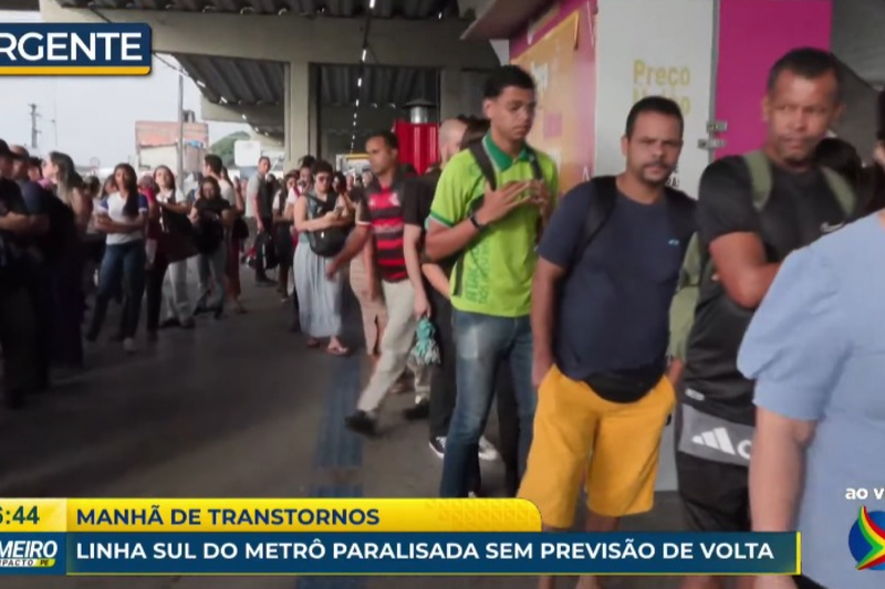 Linha Sul do metrô segue paralisada na manhã desta quinta-feira (28)