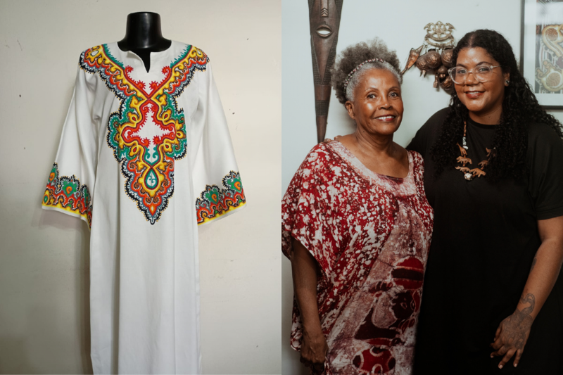 Teresa França e Oluyiá França, mãe e filha, assinam a curadoria da exposição 'Entre Linhas e Lutas: Indumentárias de Memórias em Movimento', no Muafro