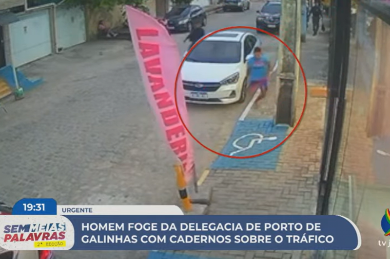 Imagem de homem fugindo da polícia