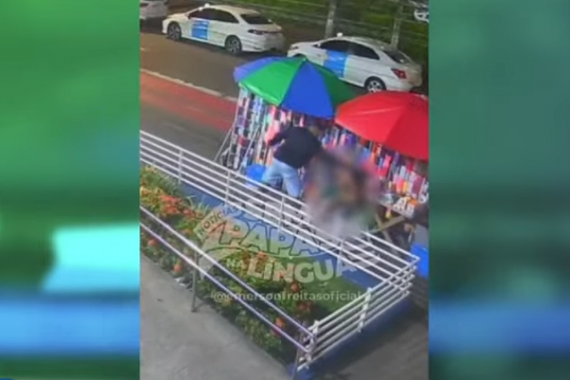 Imagem de homem atirando contra vítima no bairro da Boa Vista