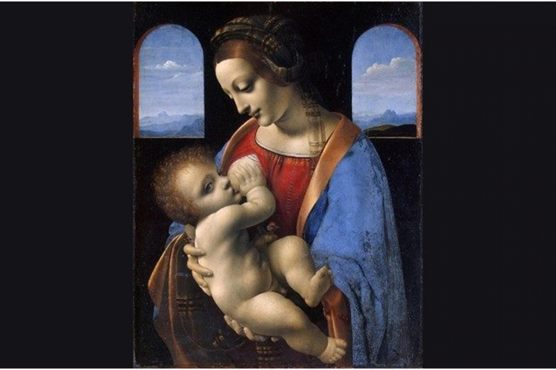 Na iconografia de Nossa Senhora com o Menino, aquela da Mãe que amamenta o seu Filho, tem profundo significado teológico. Leonardo da Vinci, em sua pintura, colocou a sacralidade humanizada da maternidade.