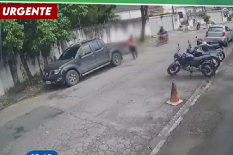 Imagem de tentativa de assalto no bairro da Torre