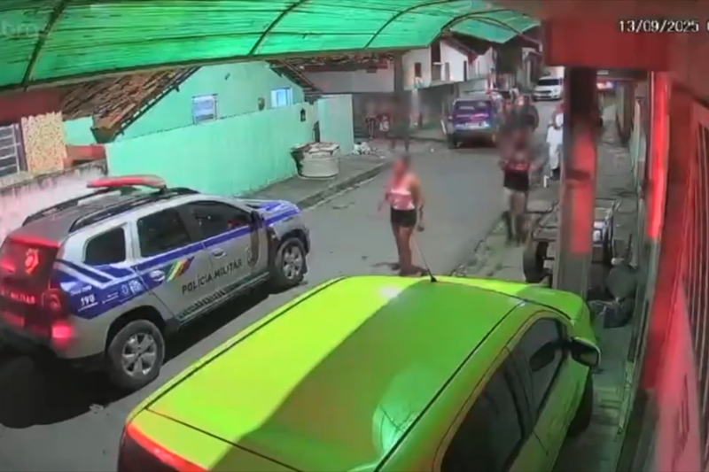 Câmeras de segurança que flagraram parte da ação 