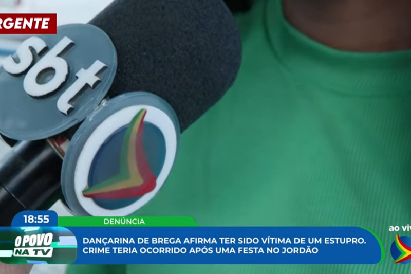 Imagem de vítima concedendo entrevista