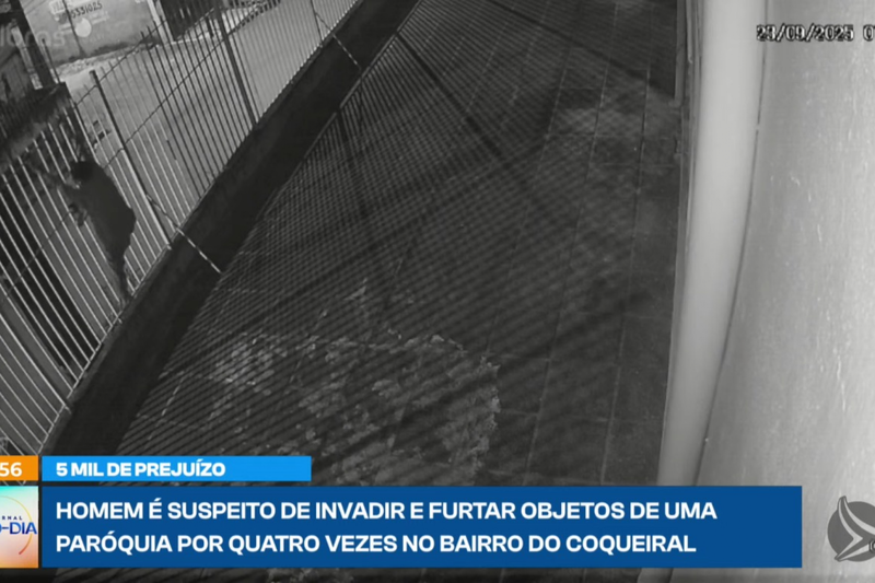 Imagens da câmera de segurança do momento do crime