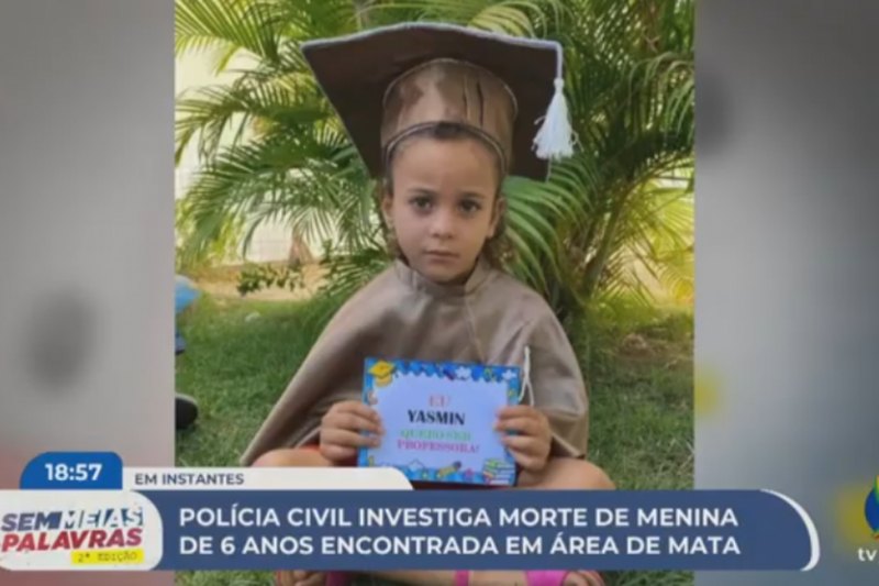 Imagem de Yasmin, vítima de homicídio em Carnaíba