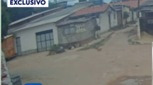 Imagem de circuito mostrando suspeito se dirigindo ao local do homicídio, em Jardim Brasil