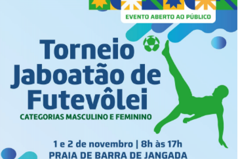 Imagem de divulgação do torneio de Futevôlei em Jaboatão
