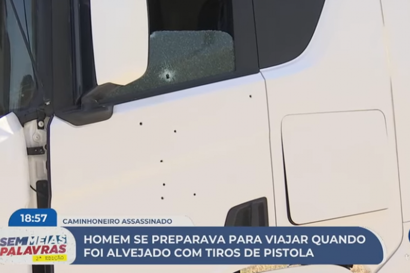 Imagem de caminhão atingido por disparos em Santa Rosa