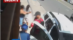 Imagem de momento em que família é assaltada no Cordeiro