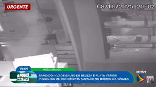 Imagem de homem roubando produtos de salão de beleza na Várzea