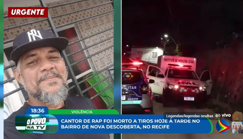 Cantor de rap é morto a tiros na Zona Norte do Recife, em Nova Descoberta