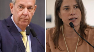 Deputado Álvaro Porto, presidente da Assembleia Legislativa de Pernambuco e a governadora, Raquel Lyra.