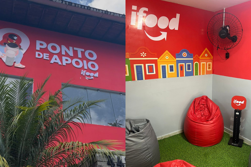 Ponto de Apoio do IFood, no bairro do Pina, no Recife