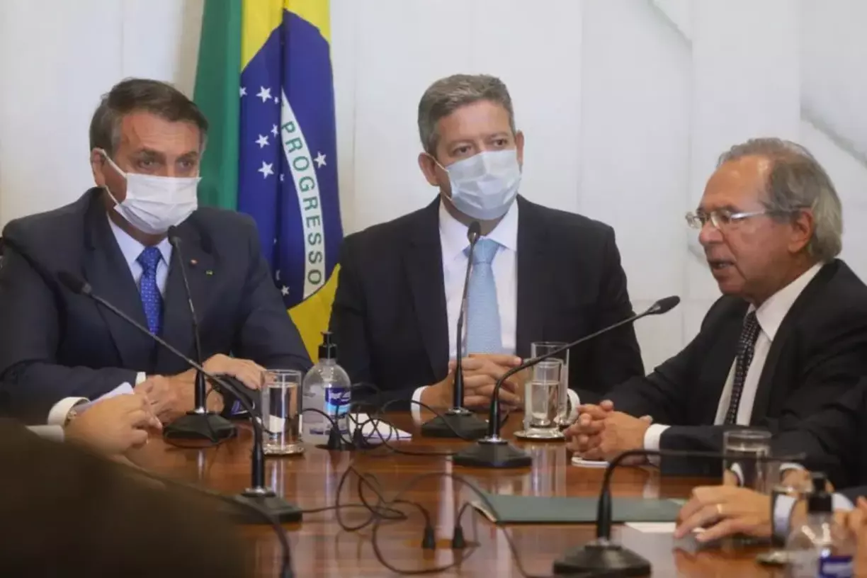Bolsonaro, Paulo Guedes eArthur Lira.