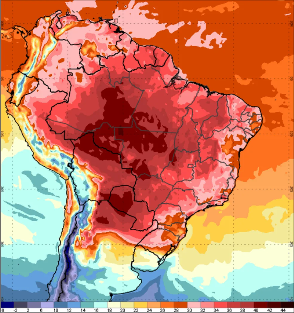Onda de calor intensa atinge todo o Brasil na terceira semana de agosto.