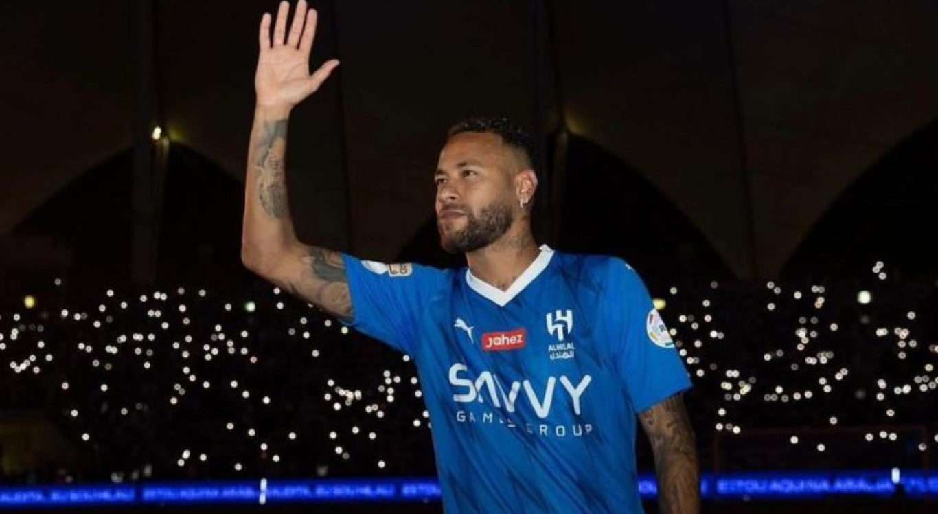 Imagem de Neymar com a camisa do Al-Hilal