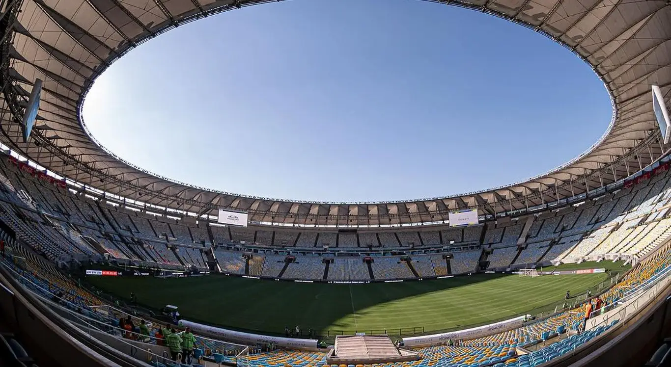 Imagem do estádio Maracanã, palco do Futebol Solidário no Domingão