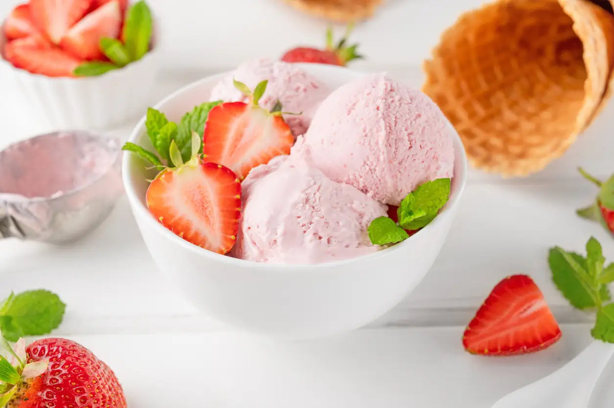 Imagem ilustrativa do sorvete de morango!