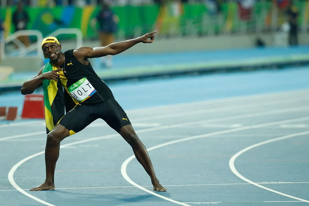 Na imagem, Usain Bolt, considerado o homem mais rápido do mundo, na Rio 2016 depois de garantir o ouro