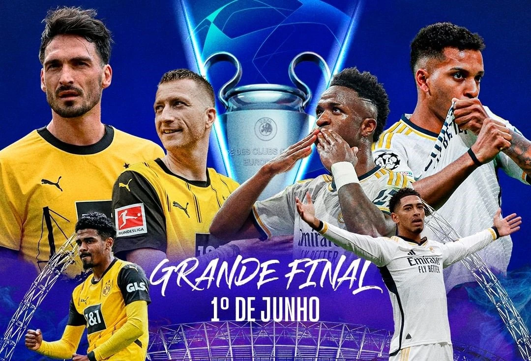 Final da Champions entre Borussia Dortmund e Real Madrid será transmitida pelo SBT na tv aberta e internet