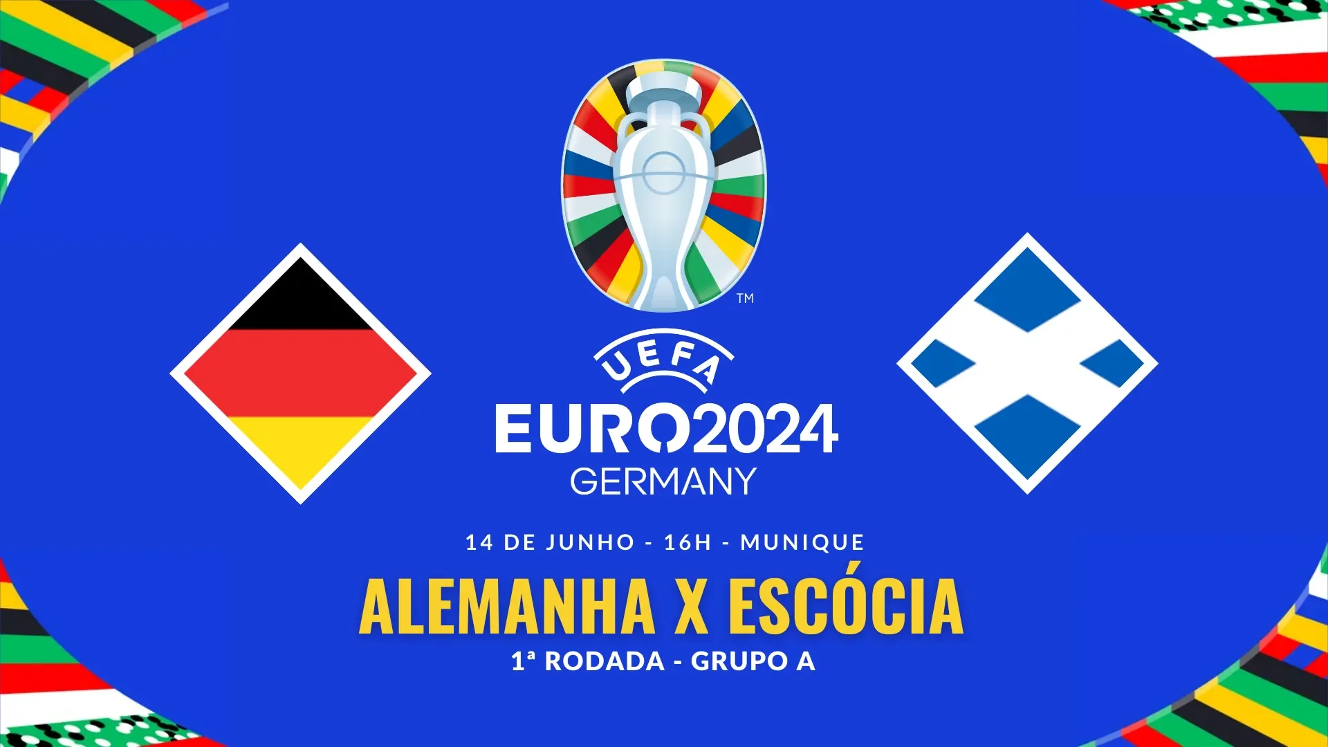 Alemanha x Escócia, pela 1ª rodada do Grupo A da Euro 2024