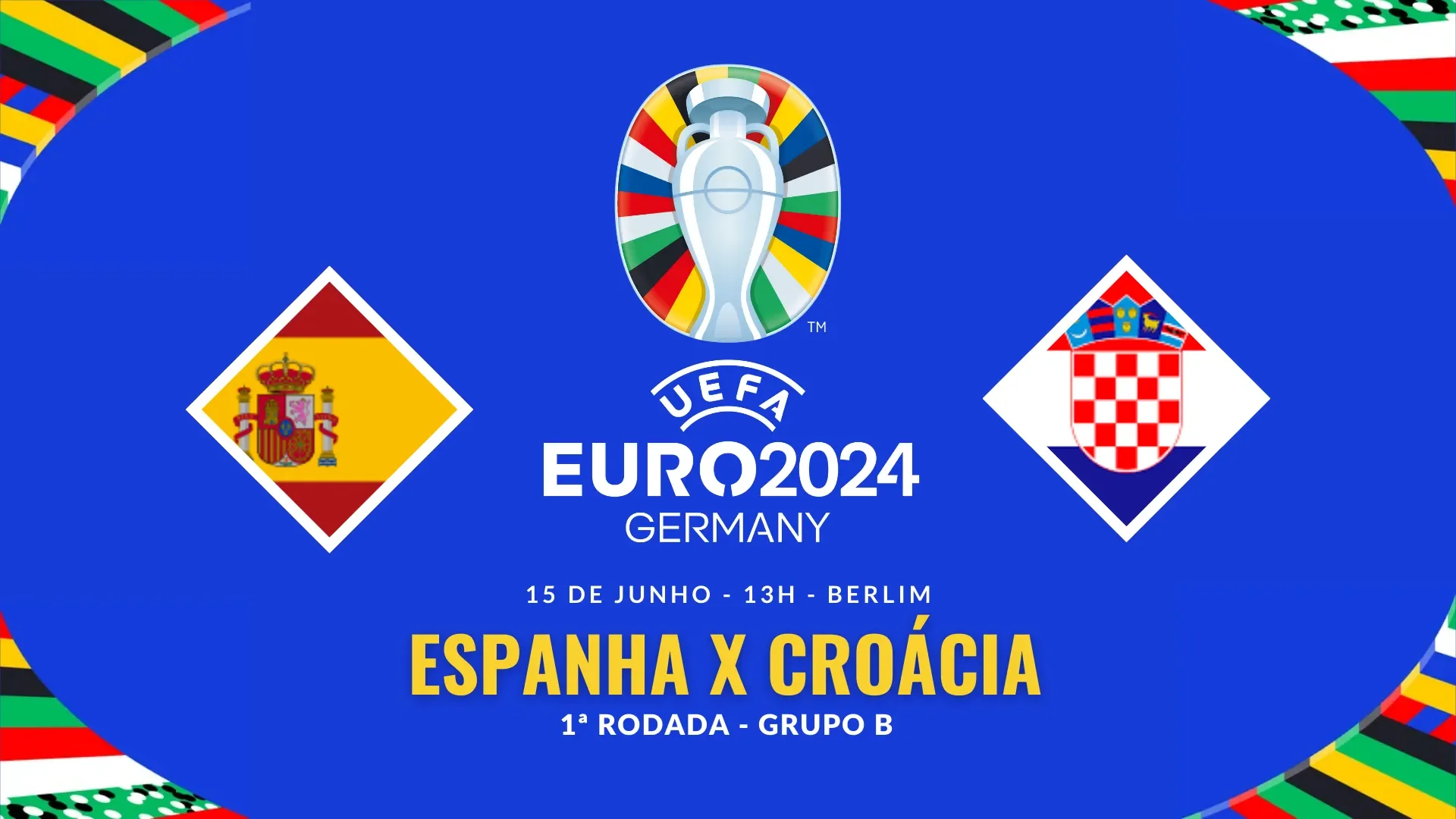 Espanha x Croácia, pela 1ª rodada do Grupo B da Euro 2024