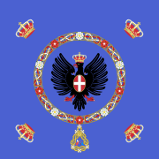 Estandarte da Casa de Savoia, que dá origem ao uniforme azul da Itália