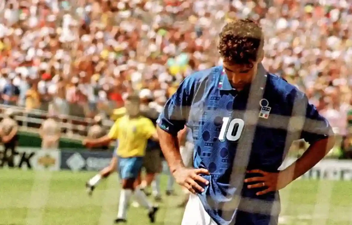 Imagem de Roberto Baggio em final da Copa do Mundo 1994