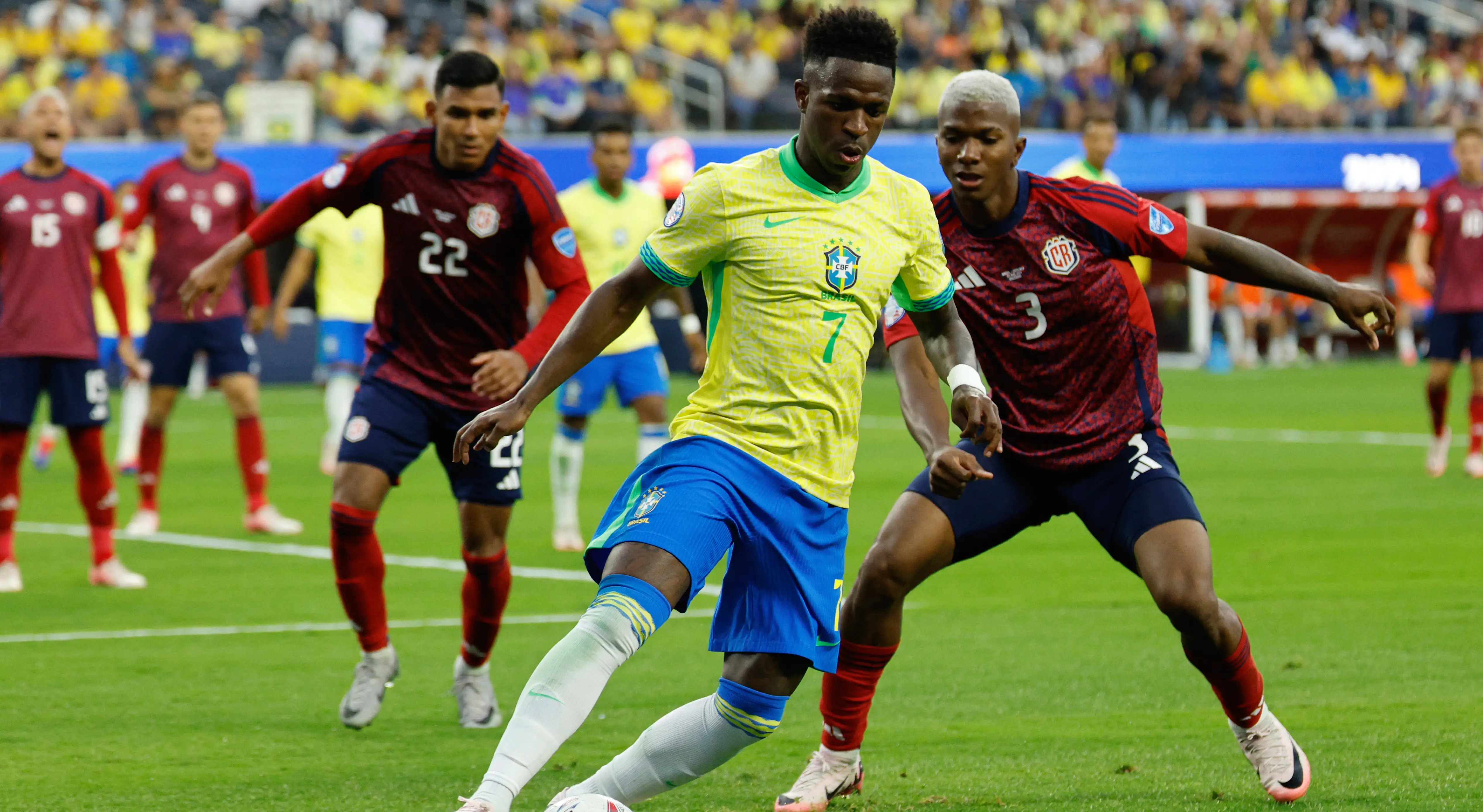 Imagem do jogo entre Brasil x Costa Rica pela 1ª rodada da Copa América