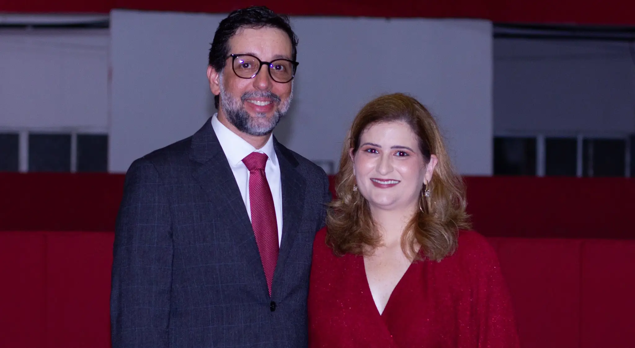 Imagem de Bruno Becker e Tatiana Roma, presidente e vice-presidente do Náutico