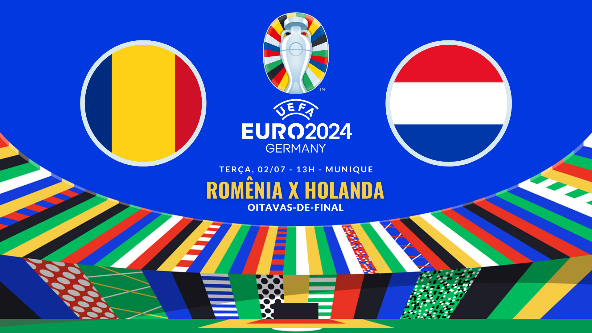 Romênia x Holanda, pelas oitavas-de-final da Euro 2024