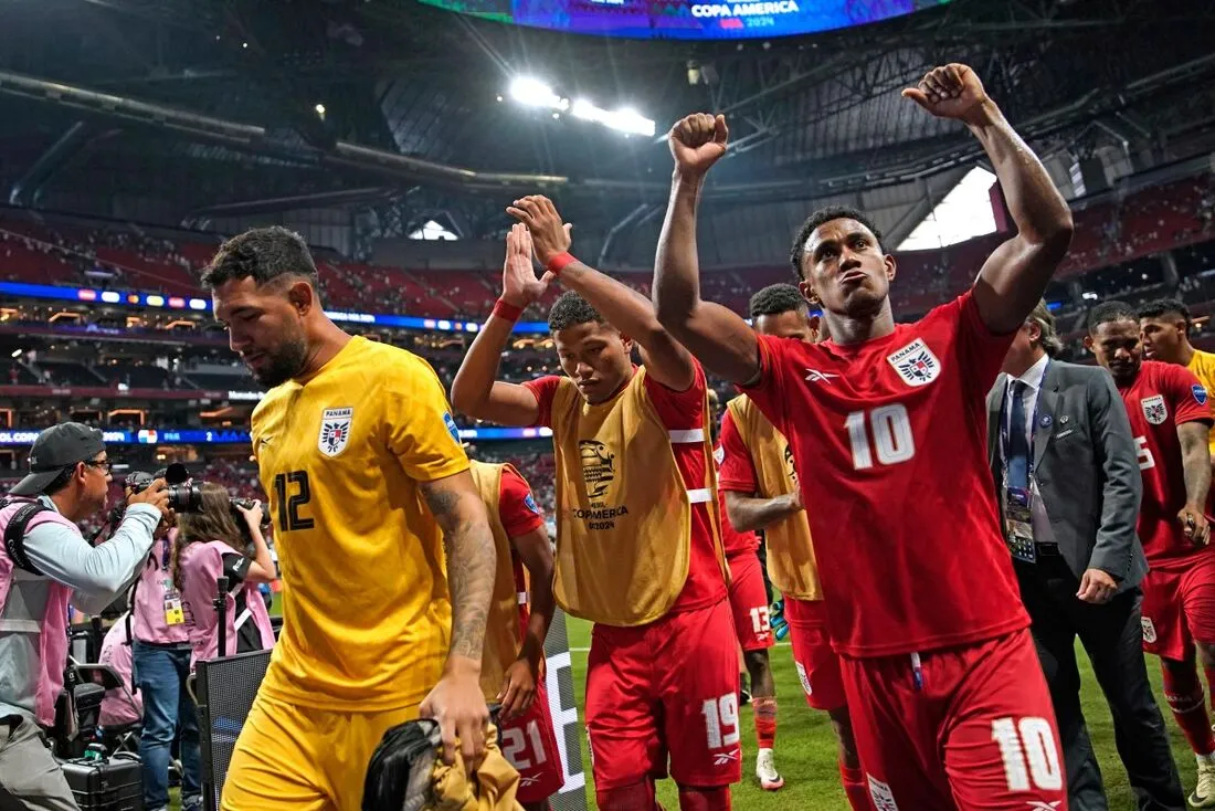 Imagem da seleção panamense após vitória sobre os Estados Unidos