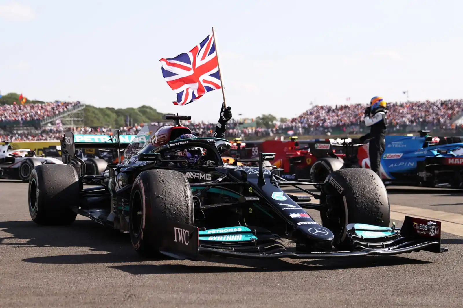 Imagem de Lewis Hamilton no Circuito de Silverstone