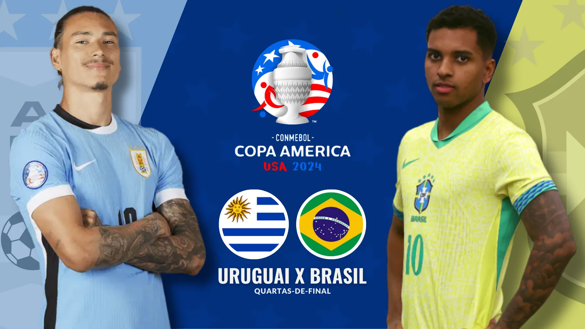 Uruguai x Brasil, pelas quartas-de-final da Copa América 2024