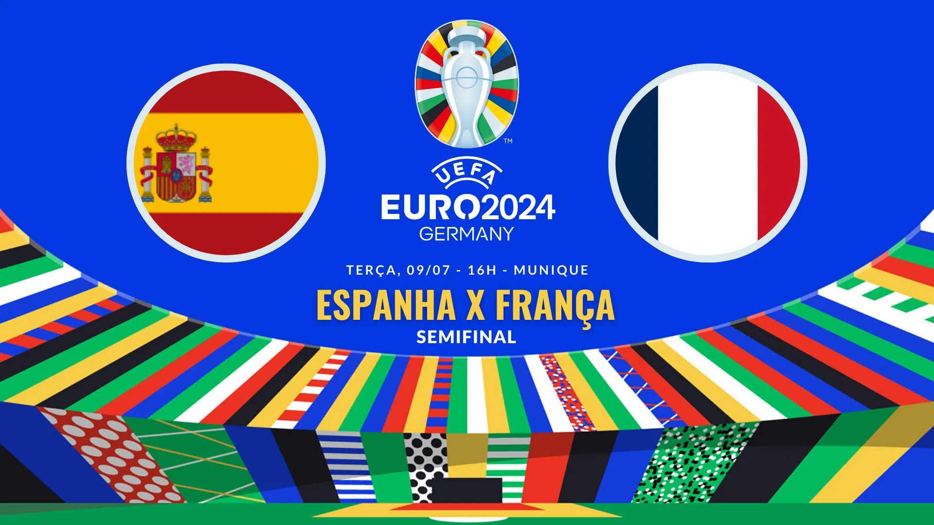 Espanha x França farão uma das semifinais da Euro 2024