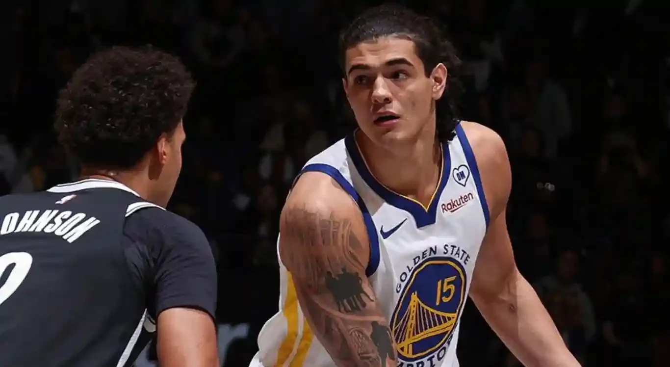 Imagem de Gui Santos em ação pelo Golden State Warriors