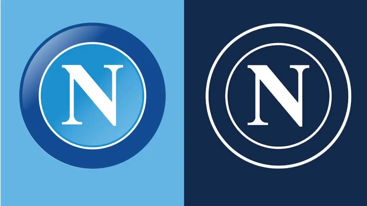 Imagem do escudo do Napoli antigo (esquerda) e do novo (direita) Reprodução/ Internet