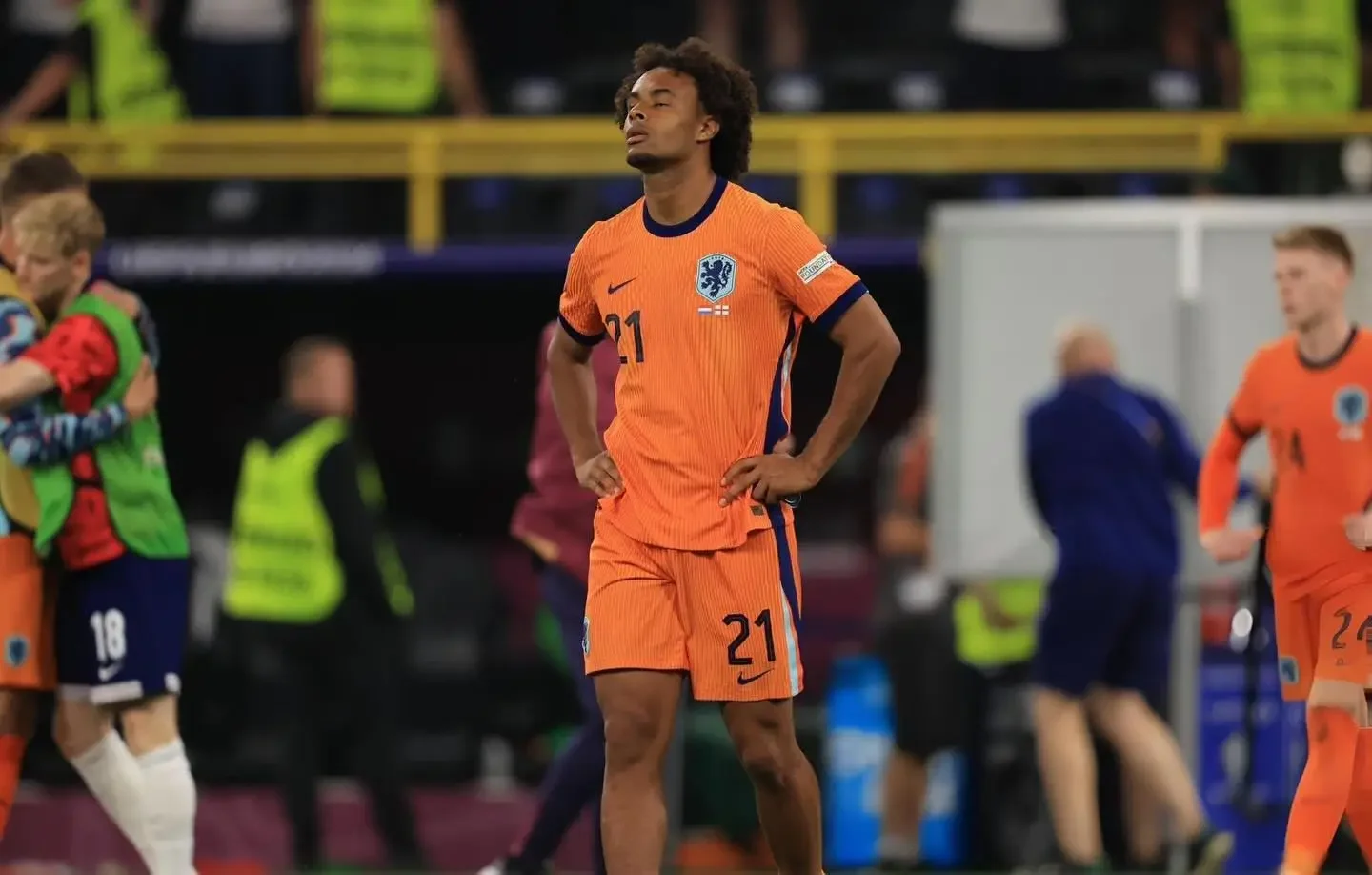 Imagem de Joshua Zirkzee após partida da Holanda