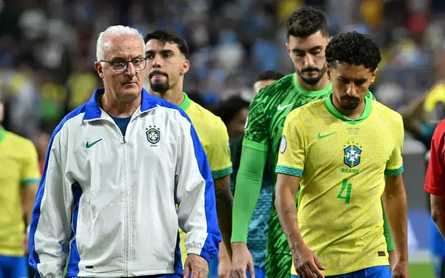 Imagem ilustra Dorival Júnior, Marquinhos, Lucas Paquetá e o goleiro Rafael.